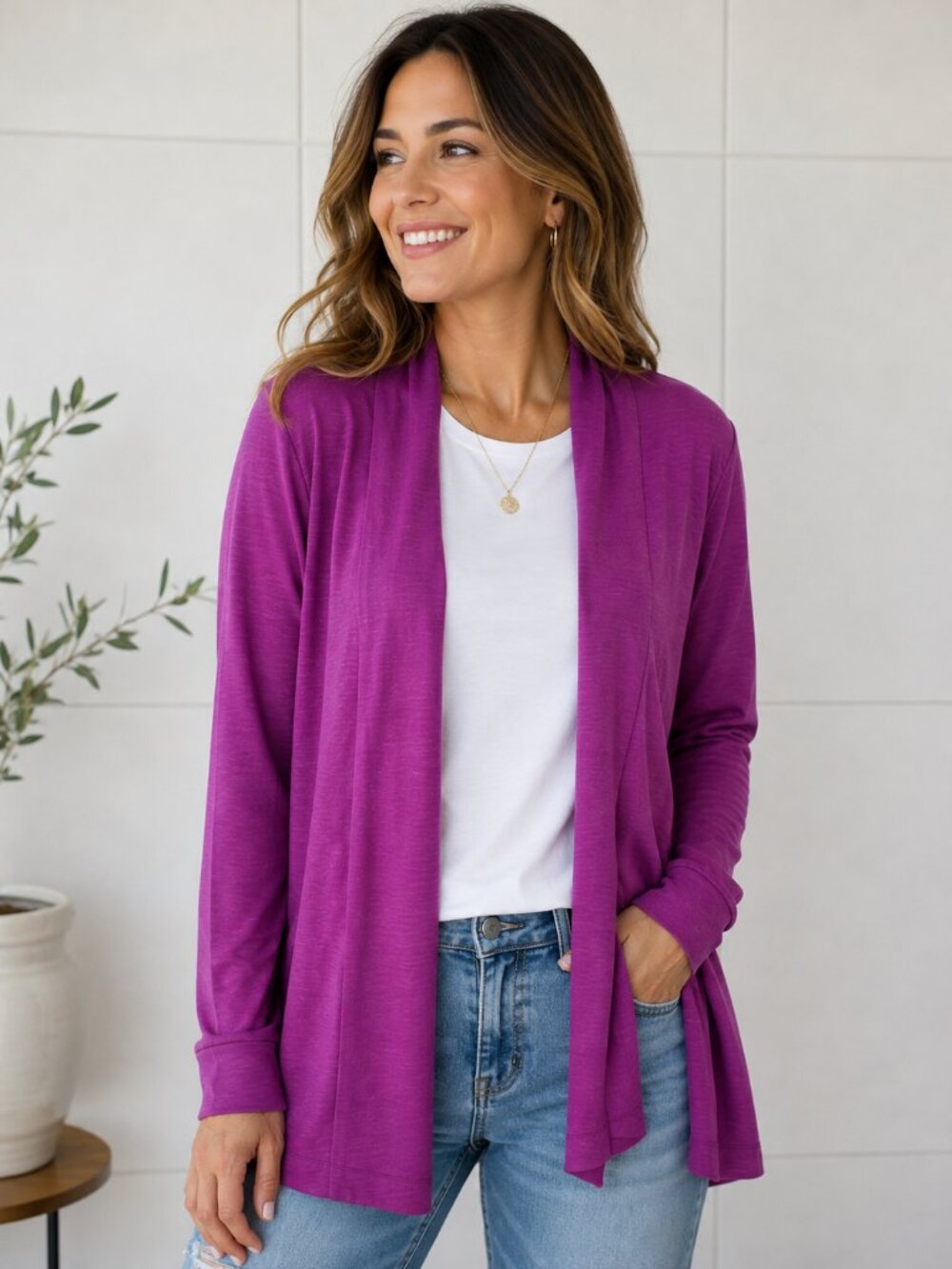 Icebreaker Merino Wool Cool-Lite Cardigan Purple Women’s L